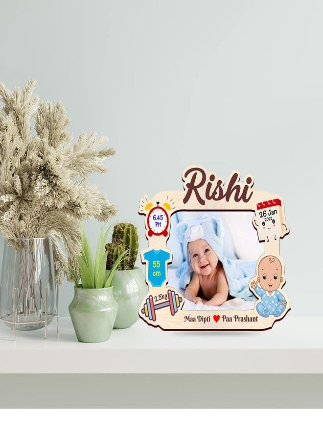 DEEP PRINT Personalize New Born Baby Frame || Multi Color Printed || Original Birch Wood || 10 X 8 Inch - Image 4